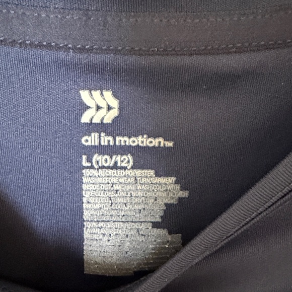 All in Motion Navy Activewear Top with Soccer theme - Picture 2 of 3
